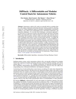 DiffStack: A Differentiable and Modular Control Stack for Autonomous
  Vehicles