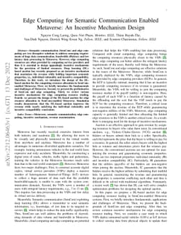 Edge Computing for Semantic Communication Enabled Metaverse: An
  Incentive Mechanism Design