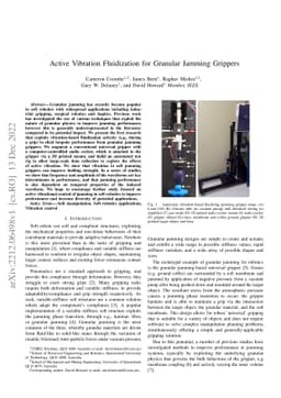 Active Vibration Fluidization for Granular Jamming Grippers