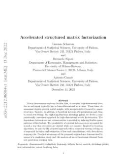 Accelerated structured matrix factorization