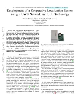 Development of a Cooperative Localization System using a UWB Network and
  BLE Technology