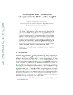 Exploring Fake News Detection with Heterogeneous Social Media Context
  Graphs