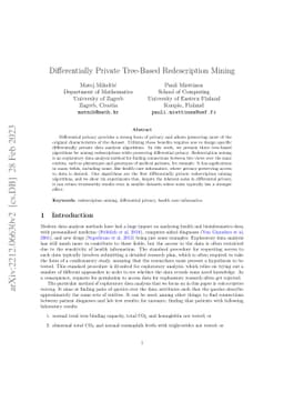 Differentially Private Tree-Based Redescription Mining