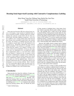Boosting Semi-Supervised Learning with Contrastive Complementary
  Labeling