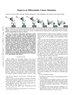Single-Level Differentiable Contact Simulation