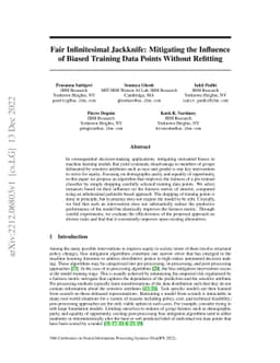 Fair Infinitesimal Jackknife: Mitigating the Influence of Biased
  Training Data Points Without Refitting