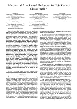 Adversarial Attacks and Defences for Skin Cancer Classification