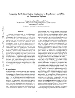 Comparing the Decision-Making Mechanisms by Transformers and CNNs via
  Explanation Methods