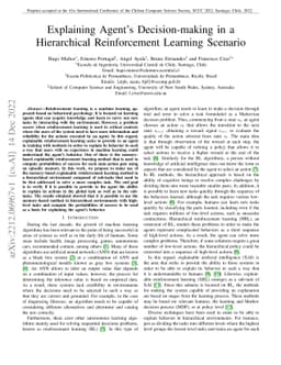 Explaining Agent's Decision-making in a Hierarchical Reinforcement
  Learning Scenario