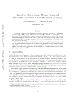 Equivalence of Approximate Message Passing and Low-Degree Polynomials in
  Rank-One Matrix Estimation
