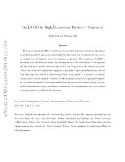 On LASSO for High Dimensional Predictive Regression