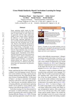 Cross-Modal Similarity-Based Curriculum Learning for Image Captioning