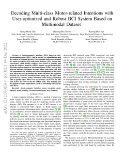 Decoding Multi-class Motor-related Intentions with User-optimized and
  Robust BCI System Based on Multimodal Dataset