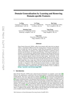 Domain Generalization by Learning and Removing Domain-specific Features