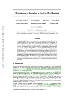 Reinforcement Learning in System Identification