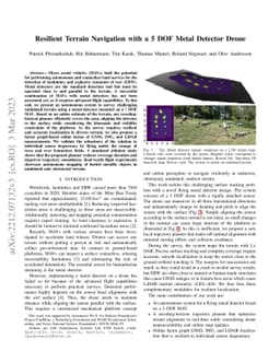 Resilient Terrain Navigation with a 5 DOF Metal Detector Drone
