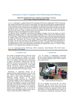 Autonomous Vehicle Navigation with LIDAR using Path Planning