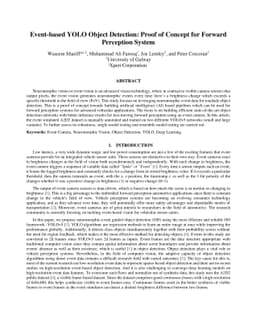 Event-based YOLO Object Detection: Proof of Concept for Forward
  Perception System