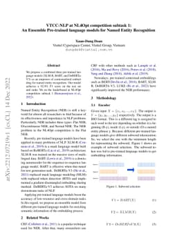 VTCC-NLP at NL4Opt competition subtask 1: An Ensemble Pre-trained
  language models for Named Entity Recognition