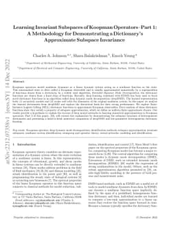 Learning Invariant Subspaces of Koopman Operators--Part 1: A Methodology
  for Demonstrating a Dictionary's Approximate Subspace Invariance