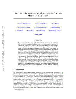 Diffusion Probabilistic Models beat GANs on Medical Images