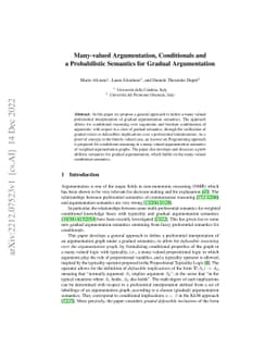 Many-valued Argumentation, Conditionals and a Probabilistic Semantics
  for Gradual Argumentation