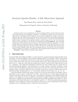Invariant Lipschitz Bandits: A Side Observation Approach