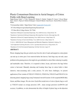 Plastic Contaminant Detection in Aerial Imagery of Cotton Fields with
  Deep Learning