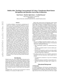 Build-a-Bot: Teaching Conversational AI Using a Transformer-Based Intent
  Recognition and Question Answering Architecture