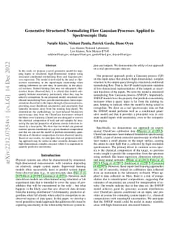 Generative structured normalizing flow Gaussian processes applied to
  spectroscopic data