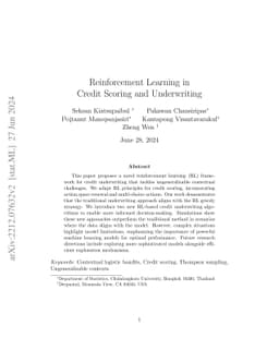 Reinforcement Learning in Credit Scoring and Underwriting