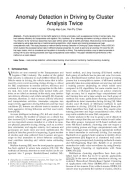 Anomaly Detection in Driving by Cluster Analysis Twice