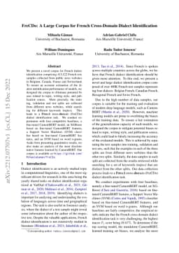 FreCDo: A Large Corpus for French Cross-Domain Dialect Identification