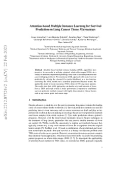 Attention-based Multiple Instance Learning for Survival Prediction on
  Lung Cancer Tissue Microarrays