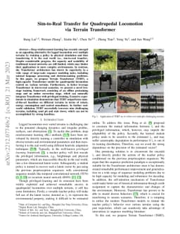 Sim-to-Real Transfer for Quadrupedal Locomotion via Terrain Transformer