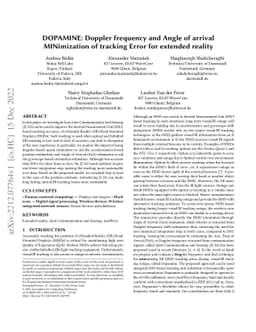 DOPAMINE: Doppler frequency and Angle of arrival MINimization of
  tracking Error for extended reality