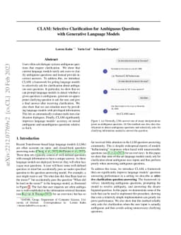 CLAM: Selective Clarification for Ambiguous Questions with Generative
  Language Models