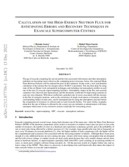 Calculation of the High-Energy Neutron Flux for Anticipating Errors and
  Recovery Techniques in Exascale Supercomputer Centres