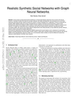 Realistic Synthetic Social Networks with Graph Neural Networks