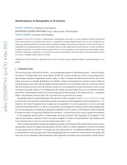 Manifestations of Xenophobia in AI Systems