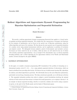 Rollout Algorithms and Approximate Dynamic Programming for Bayesian
  Optimization and Sequential Estimation