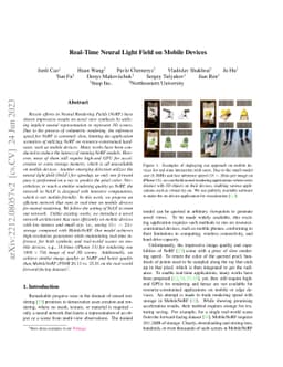 Real-Time Neural Light Field on Mobile Devices