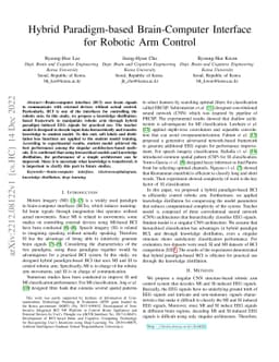 Hybrid Paradigm-based Brain-Computer Interface for Robotic Arm Control