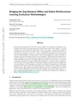 Bridging the Gap Between Offline and Online Reinforcement Learning
  Evaluation Methodologies