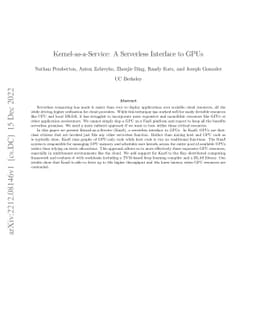 Kernel-as-a-Service: A Serverless Interface to GPUs