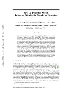 First De-Trend then Attend: Rethinking Attention for Time-Series
  Forecasting