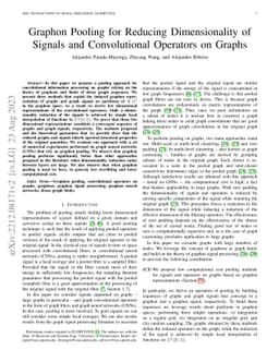 Graphon Pooling for Reducing Dimensionality of Signals and Convolutional
  Operators on Graphs