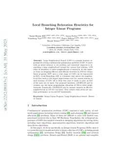 Local Branching Relaxation Heuristics for Integer Linear Programs