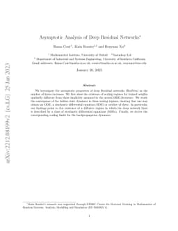 Asymptotic Analysis of Deep Residual Networks
