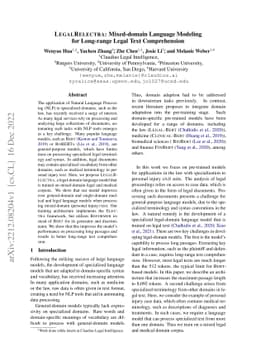 LegalRelectra: Mixed-domain Language Modeling for Long-range Legal Text
  Comprehension